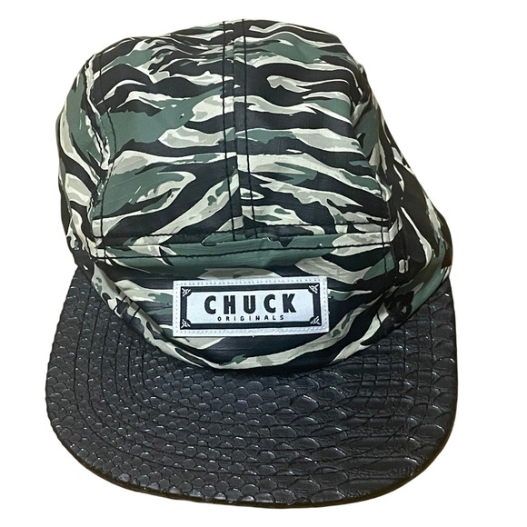 Chuck Originals 5 Panel Camper Hat Camo Alligator Skin Bill Adjustable Strapback - Picture 1 of 7